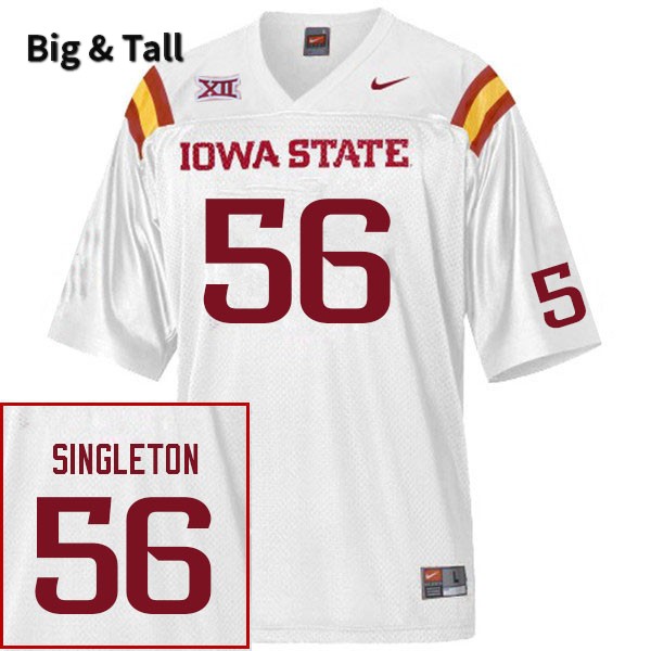 Iowa State Cyclones Men's #56 J.R. Singleton Nike NCAA Authentic White Big & Tall College Stitched Football Jersey US42I16DQ